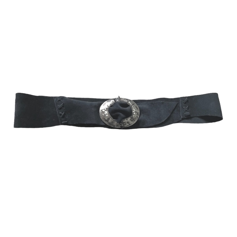 Handmade Black Suede Belt One Size